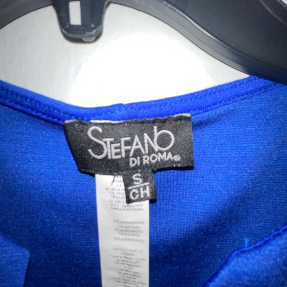 Stefano Di Roma Women’s Short Sleeve Mini Blue Dress - Size S View 3